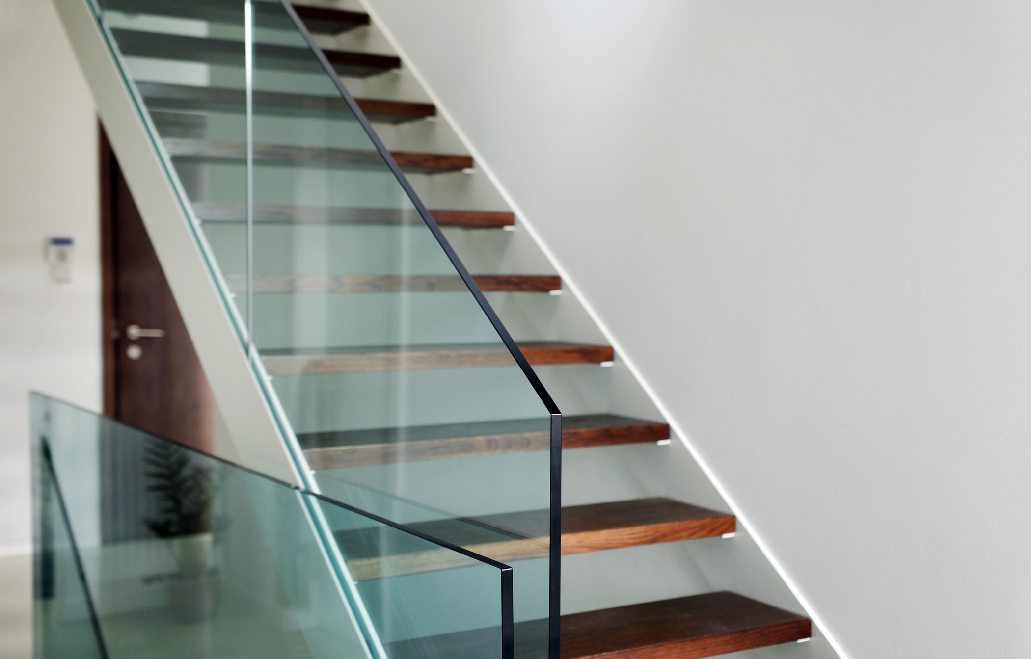 hardened glass balustrade in house